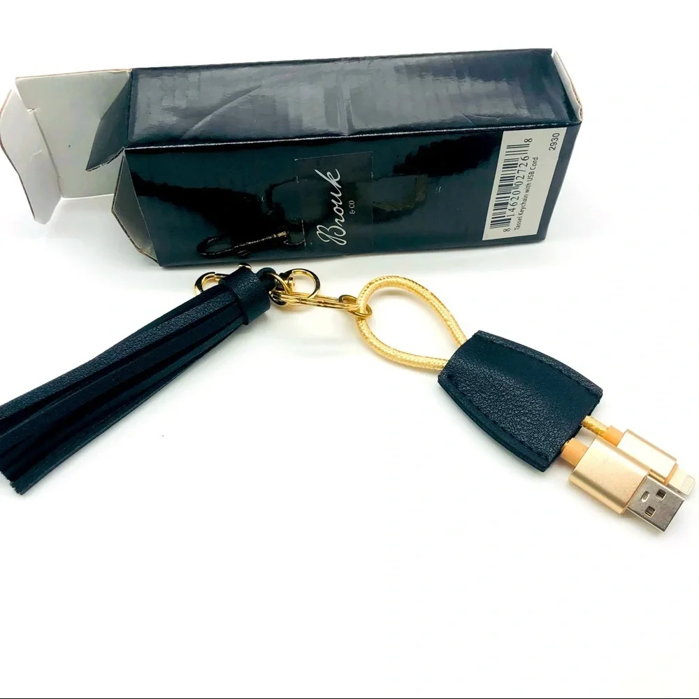 Black USB Tassel Keychain